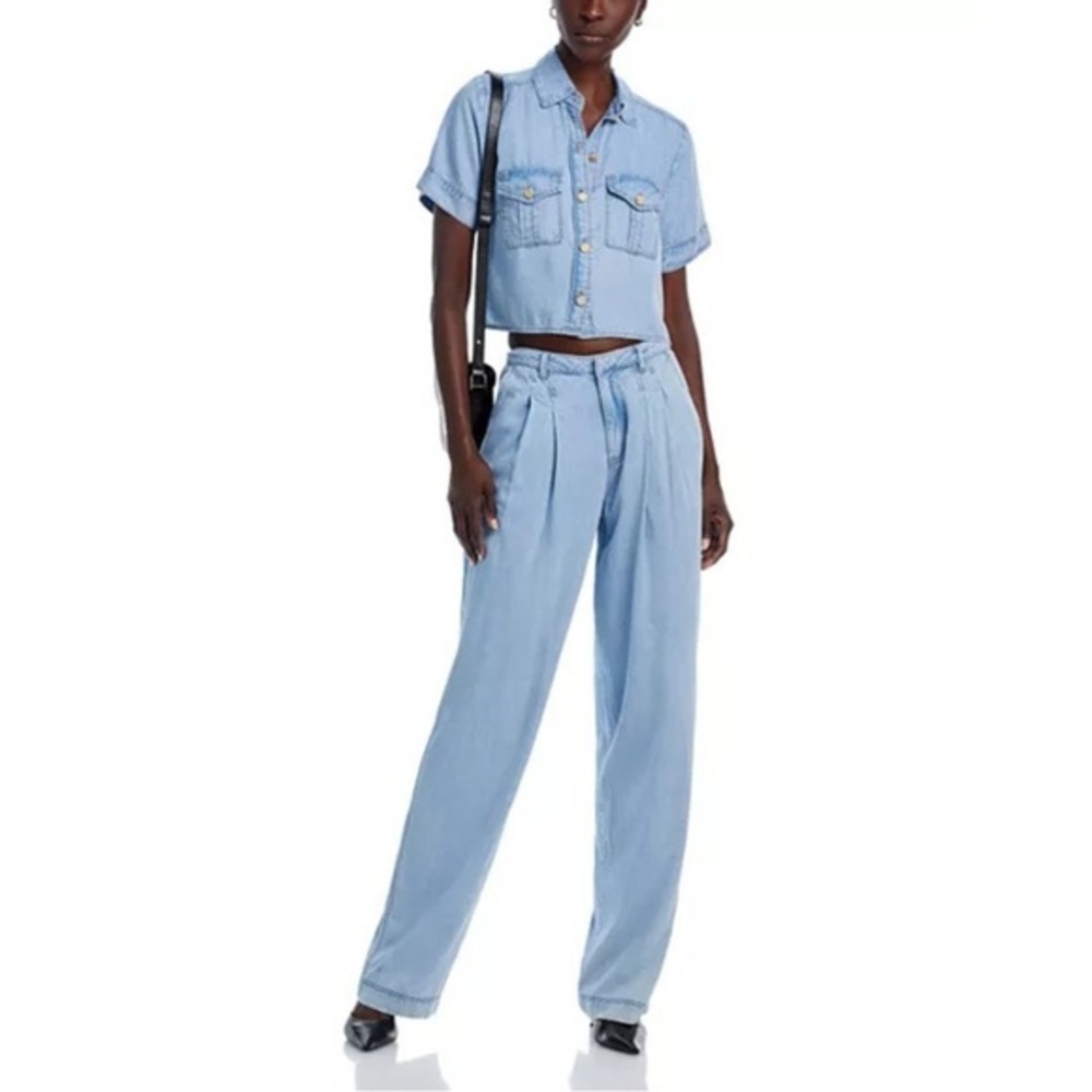 Generation Love Effie Pleated Wide-Leg Denim Pants – Size 27 – NWT MSRP $250